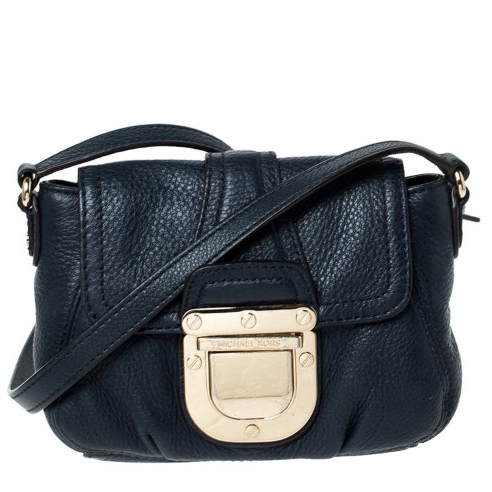 Michael Kors Black Leather Bridgette Crossbody